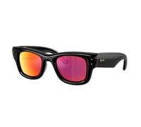 Ray - Ban RB4940 WAYFARER PUFFER 601/6Q Unisex Sunglasses Nylon Black Brown Squared Mirror