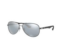 Ray - Ban RB8313 CARBON FIBRE 004/K6 Man Sunglasses Metal Grey Silver Pilot Polarized
