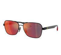 Ray - Ban RB8336M F1186P Unisex Sunglasses Metal Black Grey Squared Mirrored