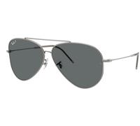 Ray-Ban RBR0101S Aviator Reverse Polarized 004/81 Men's Sunglasses Gunmetal Size 59