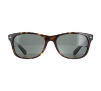 Ray - Ban Unisex RB2132 NEW WAYFARER 902/58 Sunglasses Injected Turtle Green G15 Squared Polarized