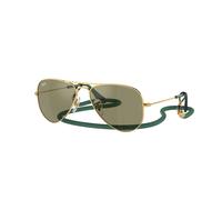 Ray - Ban RJ9506S JUNIOR AVIATOR 223/6R Kid Sunglasses Metal Gold Green Pilot Mirrored Mirror