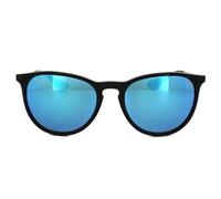 Ray-Ban Round Black & Gunmetal Blue Mirror Sunglasses Black