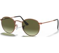 Ray-Ban Round Metal RB3447 9002/A6 Shiny Medium Bronze/Green-Brown Gradient Sunglasses