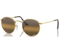 Ray - Ban Man RB3447 ROUND METAL 001/G5 Sunglasses Metal Gold Brown Round Polarized Shaded