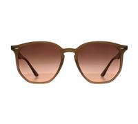 Ray-Ban Round Polished Turtledove Pink Gradient Grey Rb4306 In Beige Beige
