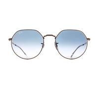 Ray - Ban RB3565 JACK 92023F Unisex Sunglasses Metal Gold Blue Geometric Normal Shaded
