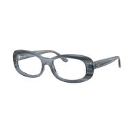 Ray-Ban Eyeglasses Woman Rb2221v Optics - Striped Blue Frame Clear Lenses Polarized 51-18