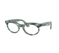 Ray-Ban Eyeglasses Unisex Wayfarer Oval Optics - Striped Transparent Blue Frame Clear Lenses Polarized 53-22