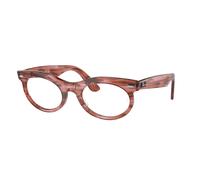 Ray-Ban Eyeglasses Unisex Wayfarer Oval Optics - Striped Transparent Pink Frame Clear Lenses Polarized 50-22