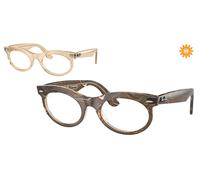 Ray-Ban RX2242V Wayfarer Oval Men's Glasses, Brown, Size 50
