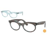 Ray-Ban RX2242VF Wayfarer Oval Asian Fit Men's Glasses, Blue, Size 53