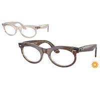 Ray-Ban RX2242VF Wayfarer Oval Asian Fit Men's Glasses, Clear, Size 53
