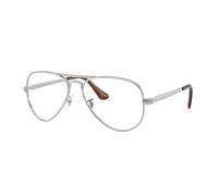 Ray-Ban Eyeglasses Unisex Aviator Max Optics - Silver Frame Clear Lenses Polarized 58-16