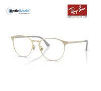 Ray-Ban Eyeglasses Unisex Rb6375 Optics - Pale Gold Frame Clear Lenses Polarized 53-18