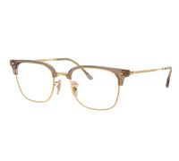 Ray-Ban RX7216F New Clubmaster Asian Fit Men's Glasses, Brown, Size 53