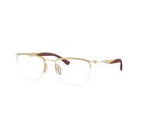 Ray-Ban Eyeglasses Unisex Rb7552 Optics - Arista Gold Frame Clear Lenses Polarized 52-19