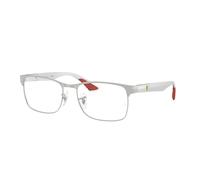 Ray-Ban Eyeglasses Unisex Rb8425m Optics Scuderia Ferrari Collection - Matte Silver Frame Clear Lenses Polarized 53-17