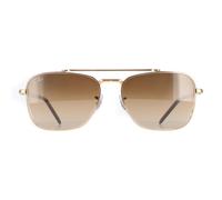 Ray-Ban Square Unisex Gold Brown Gradient RB3636 New Caravan Metal - One Size