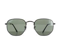 Ray-Ban Sunglasses Hexagonal RB3548N 002/58 Polished Black Green Polarized