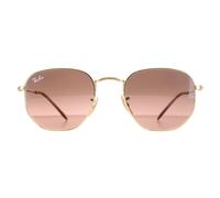 Ray-Ban Hexagonal RB3548N Sunglasses Polished Gold / Brown Gradient / 51