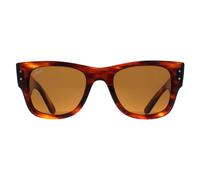 Ray-Ban Square Unisex Polished Striped Havana Brown RB0840S Mega Wayfarer - One Size