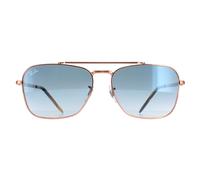 Ray-Ban Unisex RB3636 NEW CARAVAN - Frame color: Rose Gold, Lens color: Clear Gradient Blue, Size 5515-
