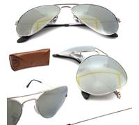 Ray-Ban Sunglasses Aviator 3025 Silver Polarized Green Silver Mirror 003/59 M