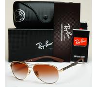 Ray-Ban Sunglasses Carbon Fibre Tech Aviator Gold Brown RB 8313 001/51 58mm