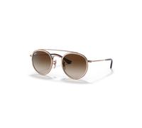 Ray-Ban Sunglasses Children Round Double Bridge Kids - Rose Gold Frame Brown Lenses 46-21
