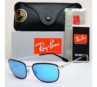 Ray-Ban Sunglasses Chromance Blue Mirror Polarized Black RB 3705 9144/4L 57mm