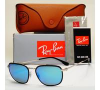 Ray-Ban Sunglasses Chromance Polarised Mirror Black Blue Silver RB 3708 9144/4L