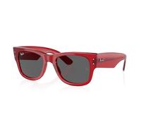 Ray - Ban Unisex RB0840S MEGA WAYFARER 6679B1 Sunglasses Acetate Red Grey Squared Normal