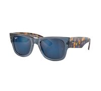 Ray - Ban Unisex RB0840S MEGA WAYFARER 6638O4 Sunglasses Acetate Blue Blue Squared Normal Mirror