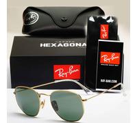 Ray-Ban Sunglasses Hexagonal Titanium Polarised Gold Green RB 8148 9216/58 54mm