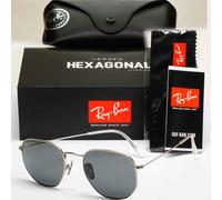 Ray-Ban Sunglasses Hexagonal Titanium Polarised Silver Black RB 8148 9209/48 54m