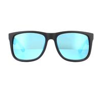 Ray-Ban Sunglasses Justin RB4165F Asian Fit 622/55 Black Rubber Blue Mirror