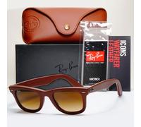 Ray-Ban Sunglasses Leather Wayfarer Year 2013 Rare Brown RB 2140-Q-M 1169/85