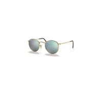 Ray-Ban Sunglasses Man Round Flat Lenses - Arista Gold Frame Silver Lenses 50-21