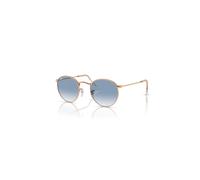 Ray-Ban Sunglasses Man Round Metal - Rose Gold Frame Blue Lenses 53-21