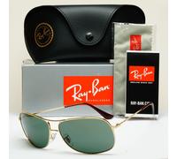 Ray-Ban Sunglasses Pilot Wrap Gold Arista Green RB 3267 001/71 64mm