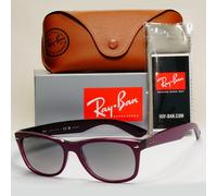Ray-Ban Sunglasses Unisex New Wayfarer Classic - Violet On Transparent Violet Frame Grey Lenses Polarized 58-18 58-18