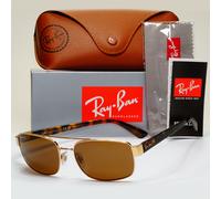 Ray-Ban Sunglasses Polarized Gold Brown Tortoise Navigator RB 3687 001/57 58mm