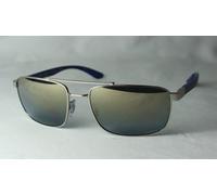 Ray-Ban Unisex Sunglass RB3737CH RB3737 Chromance - Frame color: Silver, Lens color: Blue & Gold