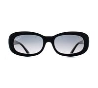 Ray - Ban RB2221 901/M3 Woman Sunglasses Acetate Black Grey Round Polarized Shaded