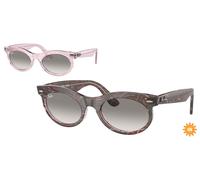 Ray - Ban Unisex RB2242 WAYFARER OVAL 138432 Sunglasses Acetate Violet Grey Round Normal Shaded