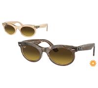 Ray-Ban Unisex Sunglass RB2242 Wayfarer Oval Change - Frame color: Photo Waves Brown, Lens color: Brown