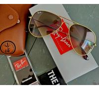 Ray-Ban Sunglasses RB3025 Aviator Gradient Gold Frame Light Brown Lens 58mm