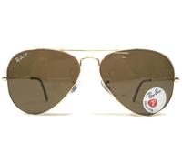Ray Ban Sunglasses Aviator Metal RB3025 001/57 Gold Brown Polarized 58MM