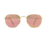 Ray - Ban Unisex Ray - Ban RB3548N HEXAGONAL 001/Z2 Sunglasses Metal Gold Copper Geometric Normal